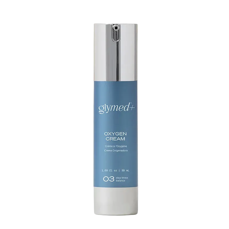 Glymed Oxygen Cream bottle on a light gray background