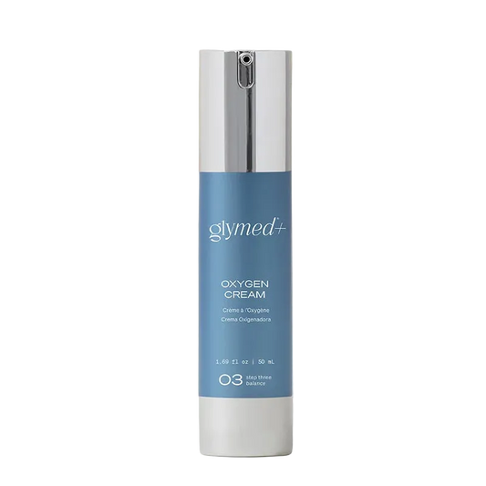 Glymed Oxygen Cream bottle on a light gray background